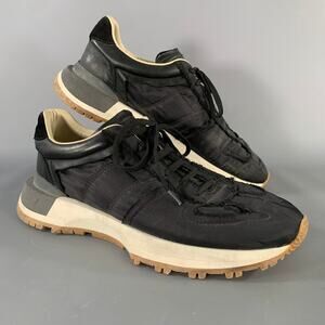 MAISON MARGIELA Size 10 Black Solid Nylon Lace Up Sneakers
